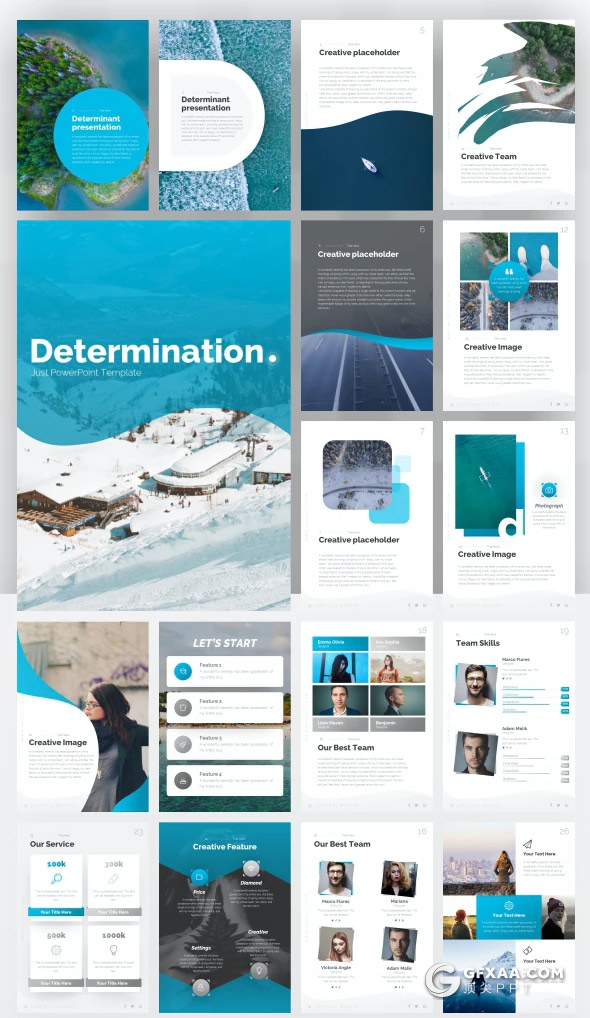 60页A4尺寸创意图形设计国外商务工作计划企业介绍多用途PPT模板11种主题配色 - 顶尖PPT