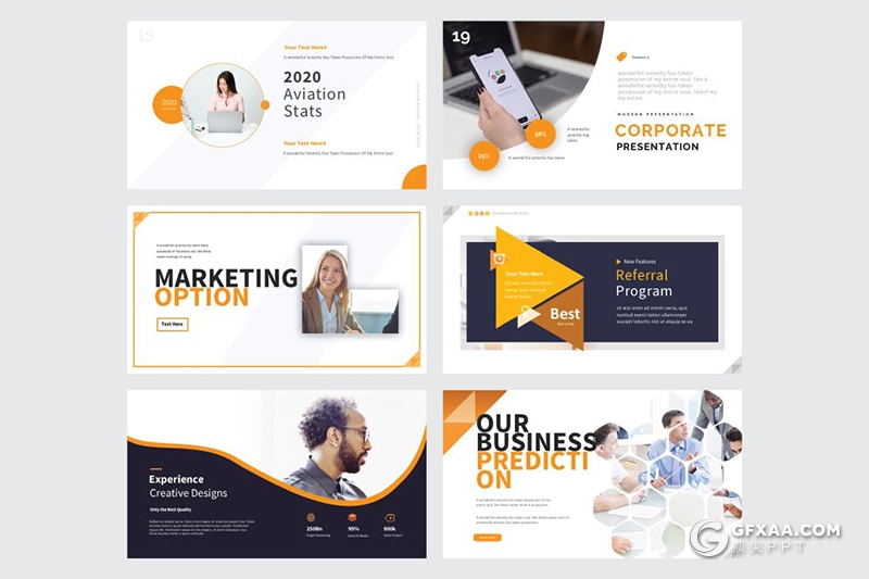 30页国外高端商务风格团队介绍工作计划总结PPT模板5种主题配色 - 顶尖PPT