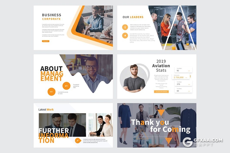 30页国外高端商务风格团队介绍工作计划总结PPT模板5种主题配色 - 顶尖PPT