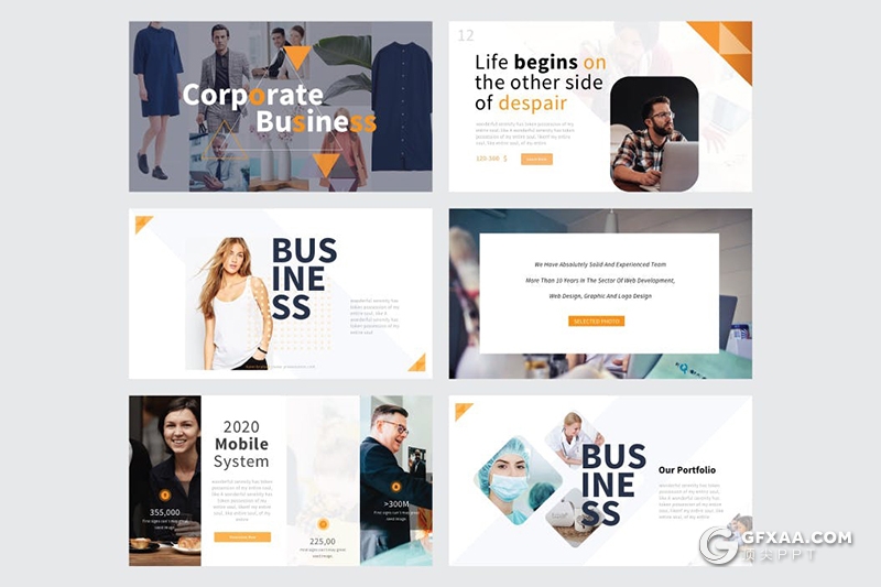 30页国外高端商务风格团队介绍工作计划总结PPT模板5种主题配色 - 顶尖PPT