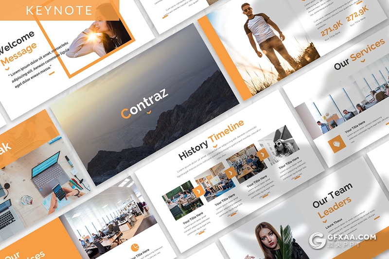 30页简约风格商务团队公司介绍工作计划总结通用keynote模板3种主题配色 - 顶尖PPT