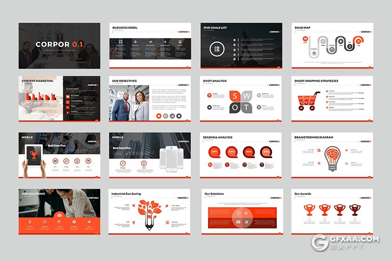 30页扁平化商务风格项目合作工作汇报多用途keynote模板3种主题配色 - 顶尖PPT