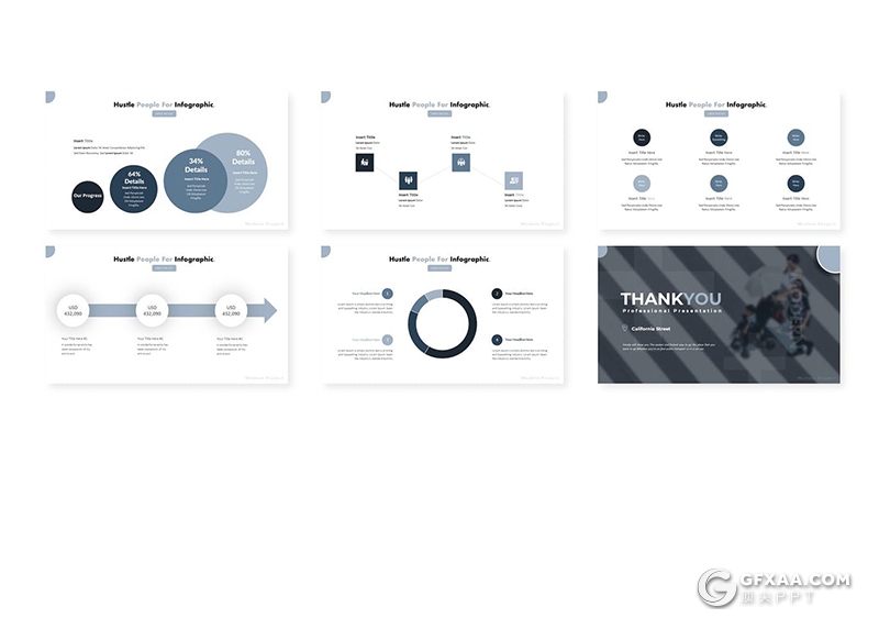 30页国外极简文艺小清新风格多用途PPT模板5种主题配色 - 顶尖PPT