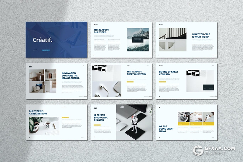 30国外扁平化简约风格企业介绍项目合作展示keynote模板 - 顶尖PPT