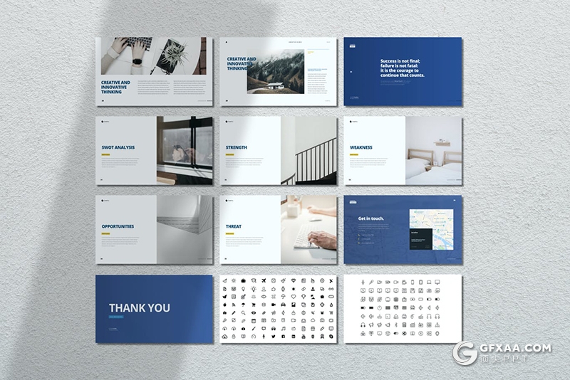 30国外扁平化简约风格企业介绍项目合作展示keynote模板 - 顶尖PPT