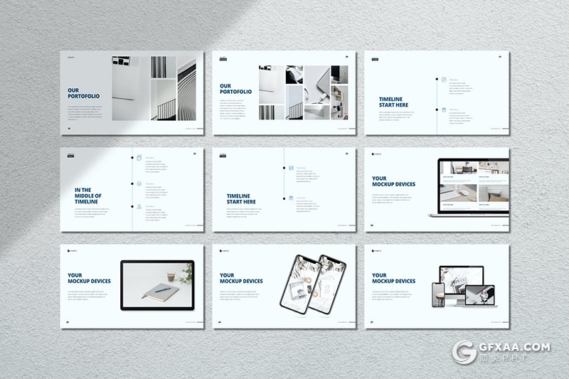 30国外扁平化简约风格企业介绍项目合作展示keynote模板 - 顶尖PPT
