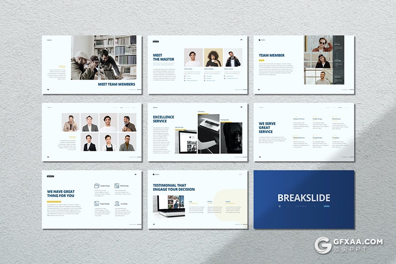 30国外扁平化简约风格企业介绍项目合作展示keynote模板 - 顶尖PPT