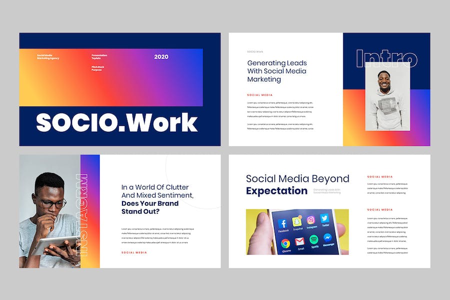 社交媒体内容营销推广策略PPT模板 - 顶尖PPT