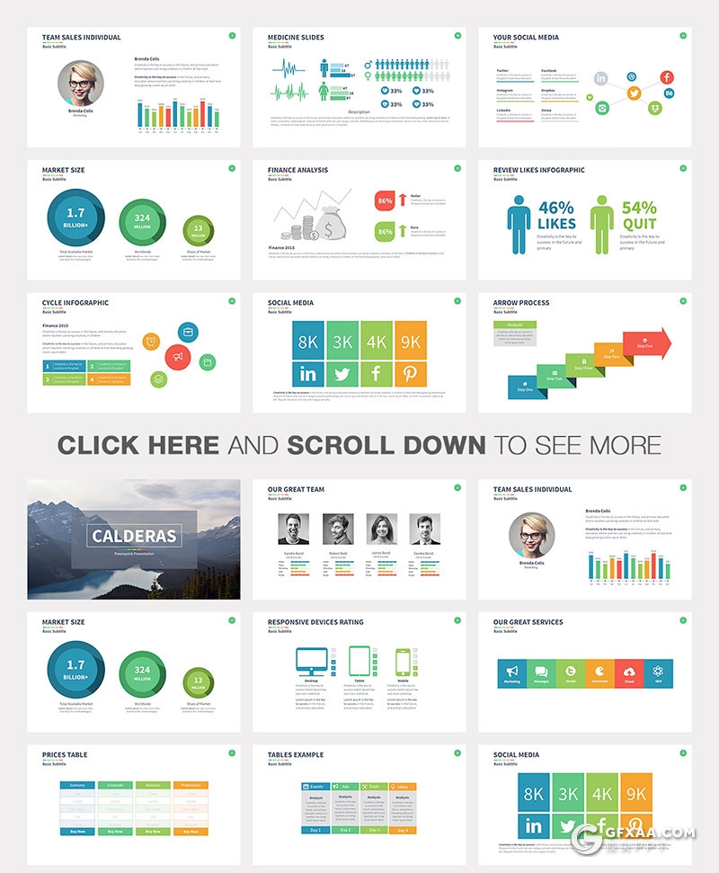 61页彩色国外扁平化商务风格年终工作汇报总结计划PPT模板 - 顶尖PPT