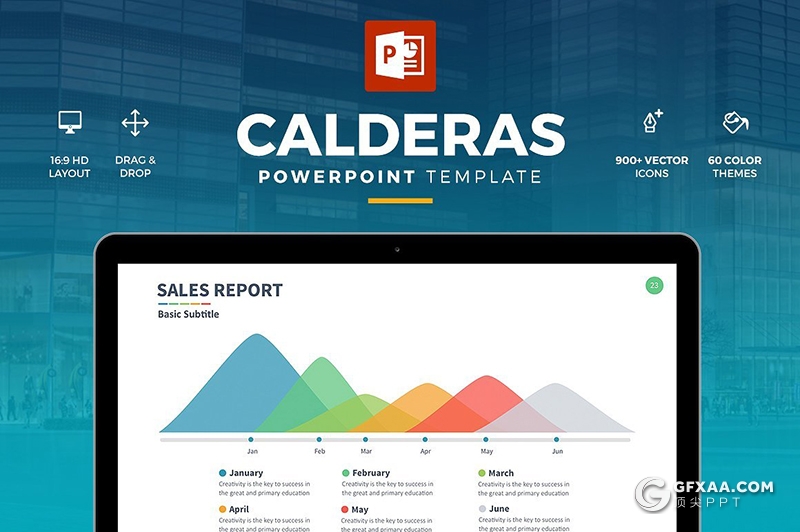 61页彩色国外扁平化商务风格年终工作汇报总结计划PPT模板 - 顶尖PPT