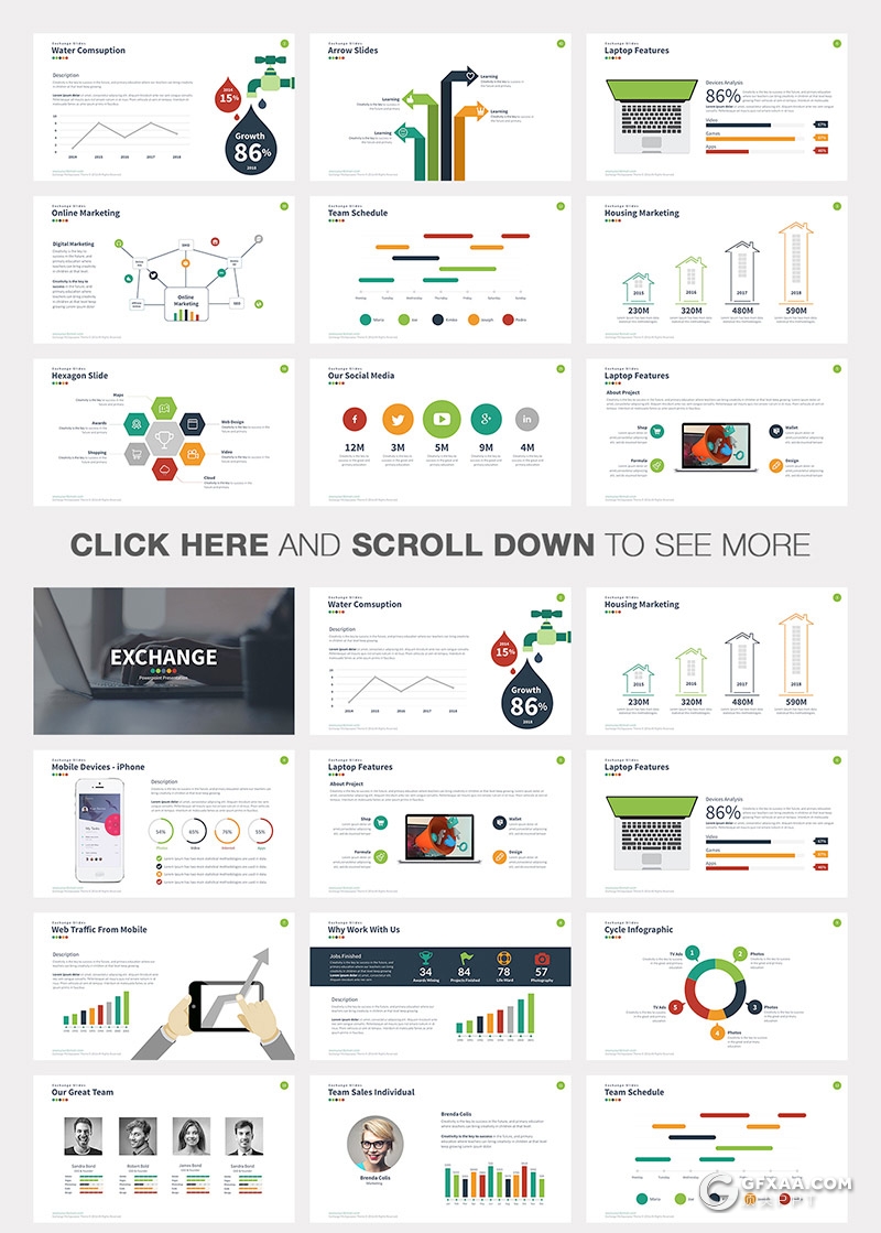 70页扁平化国外高端商务信息图形工作计划总结PPT模板 - 顶尖PPT