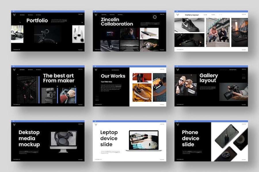 黑色品牌介绍国外商务通用keynote模板 - 顶尖PPT