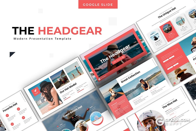 30页国外户外旅游度假摄影美图展示Google slides模板5种主题配色 - 顶尖PPT