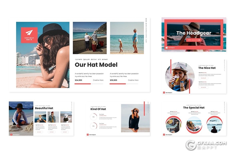 30页国外户外旅游度假摄影美图展示keynote模板5种主题配色 - 顶尖PPT