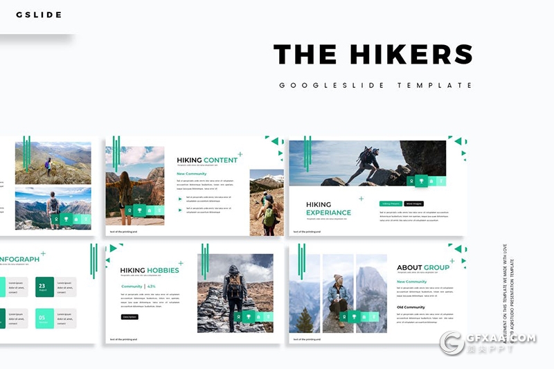 30页旅游度假旅游探险旅游景点风景介绍展示Google slides模板5种主题配色 - 顶尖PPT