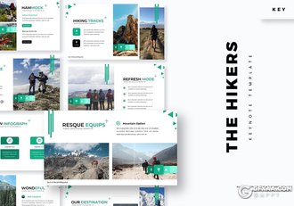 30页旅游度假旅游探险旅游景点风景介绍展示keynote模板5种主题配色 - 顶尖PPT