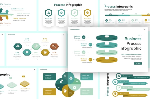 步骤流程信息图形PPT模板 - 顶尖PPT
