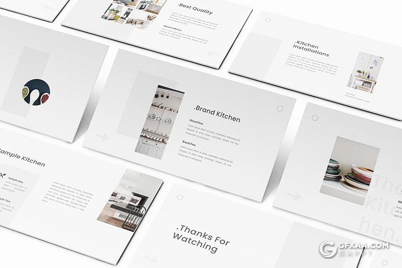 32页极简风格室内装修公司介绍案例展示keynote模板 - 顶尖PPT