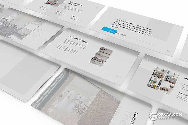 32页极简风格室内装修公司介绍案例展示keynote模板 - 顶尖PPT