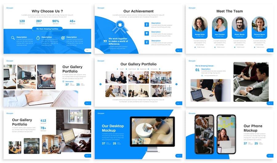 蓝色大气职业介绍业务合作项目推广商业计划商务通用keynote模板 - 顶尖PPT