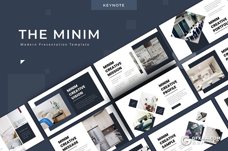 30页5种主题配色室内装修设计行业keynote模板 - 顶尖PPT