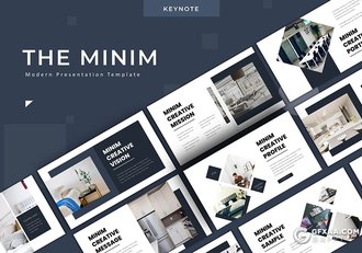 30页5种主题配色室内装修设计行业keynote模板 - 顶尖PPT