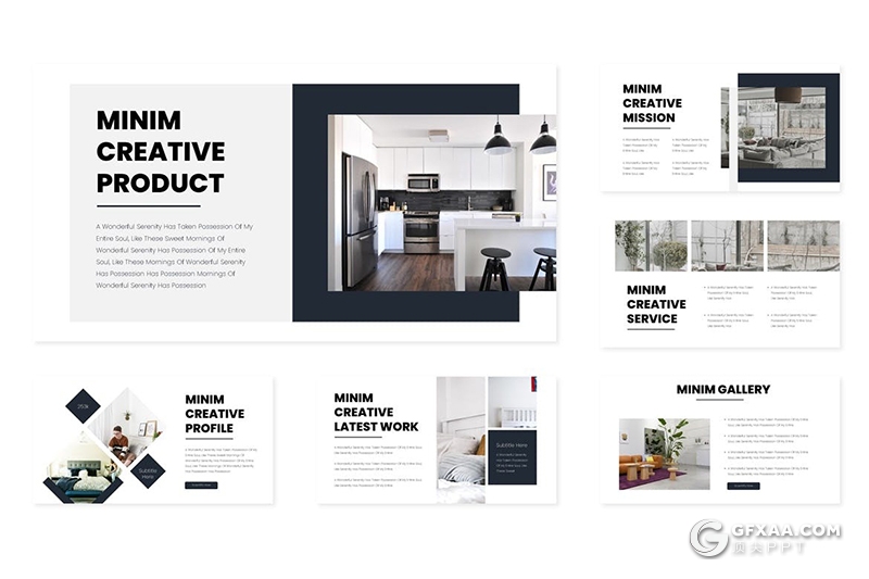 30页5种主题配色室内装修设计行业keynote模板 - 顶尖PPT