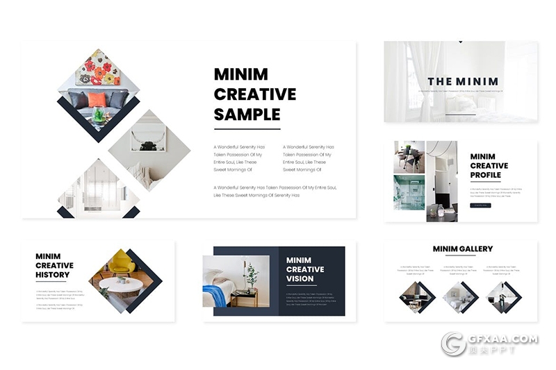 30页5种主题配色室内装修设计行业keynote模板 - 顶尖PPT