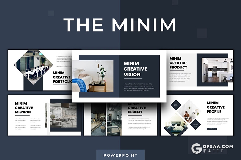 30页5种主题配色室内装修设计行业PPT模板 - 顶尖PPT