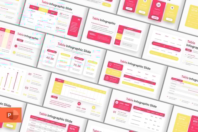 数据表信息图形PPT模板 - 顶尖PPT