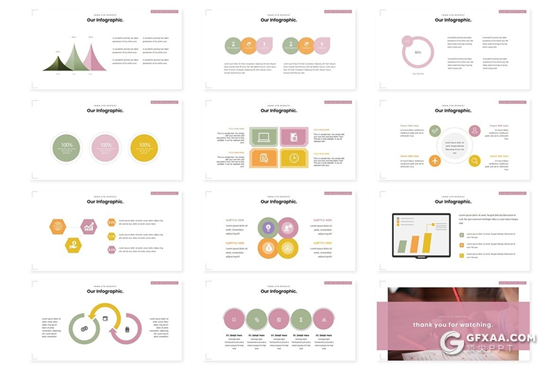 30页小清新唯美风格国外多用途PPT模板5种主题配色 - 顶尖PPT