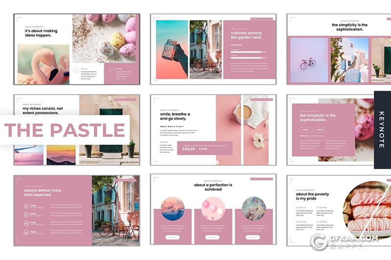 30页小清新唯美风格国外多用途PPT模板5种主题配色 - 顶尖PPT