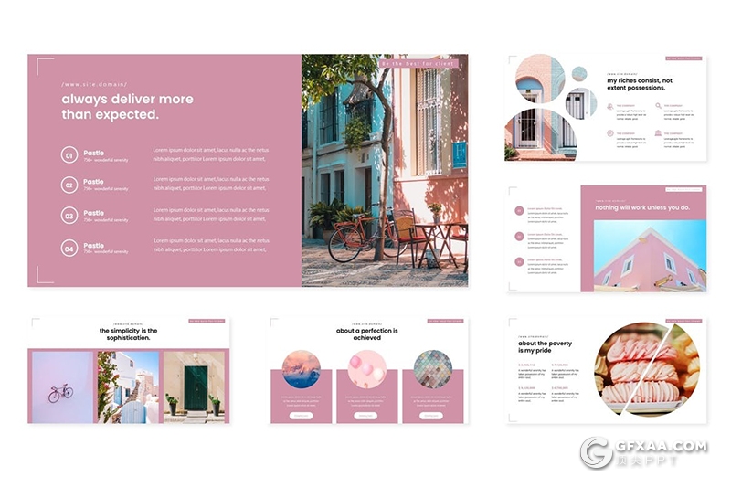 30页小清新唯美风格国外多用途PPT模板5种主题配色 - 顶尖PPT