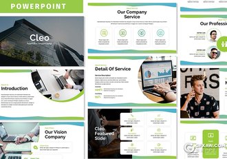 30页蓝绿渐变商务风格团队人员介绍展示PPT模板3种主题配色 - 顶尖PPT