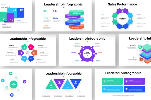 领导力信息图表keynote模板 - 顶尖PPT