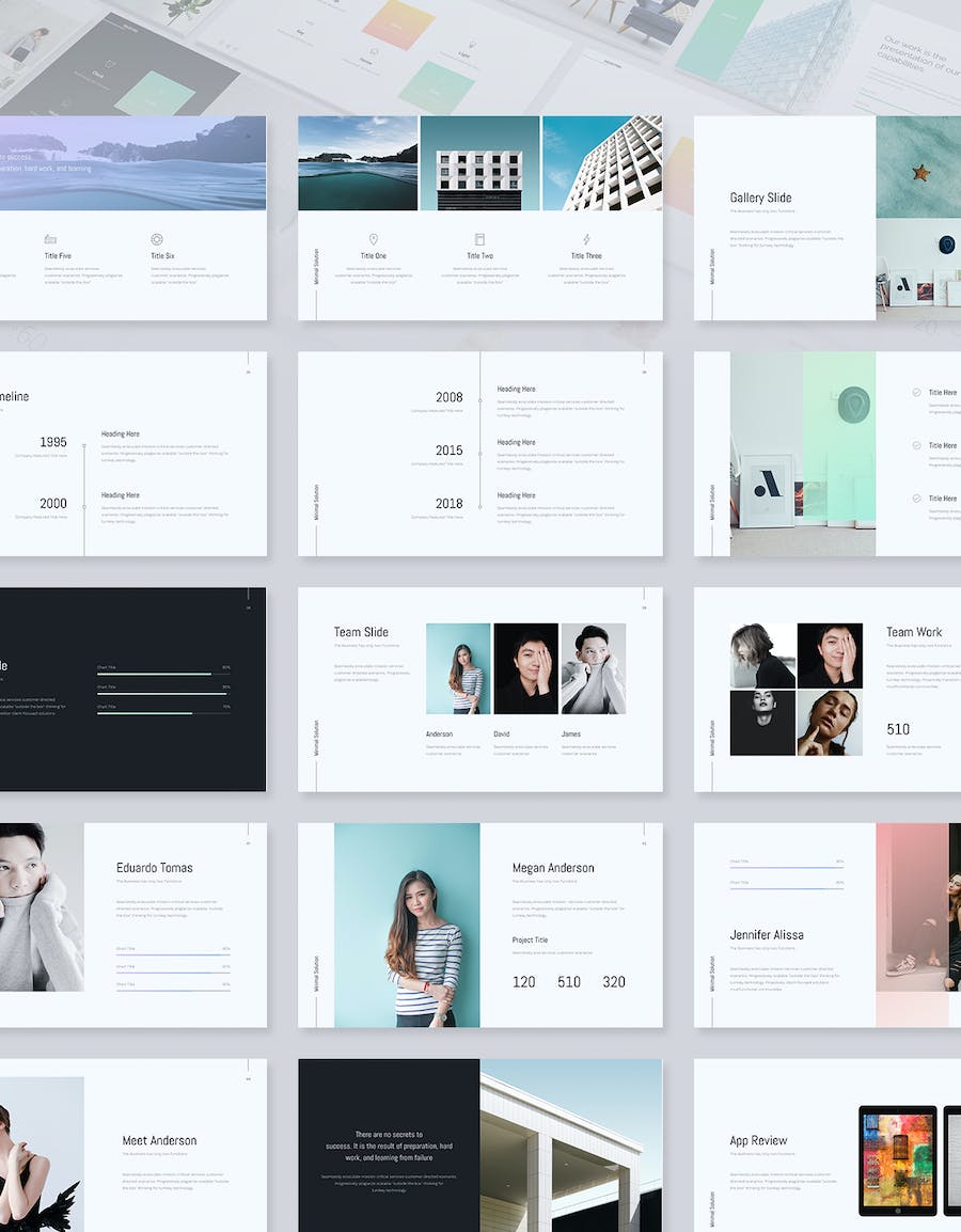 极简风格欧美商务多用途PPT模板 - 顶尖PPT
