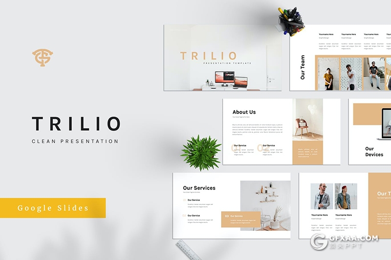 31页极简国外风格时尚服装秀男人装模特写真Google slides模板 - 顶尖PPT