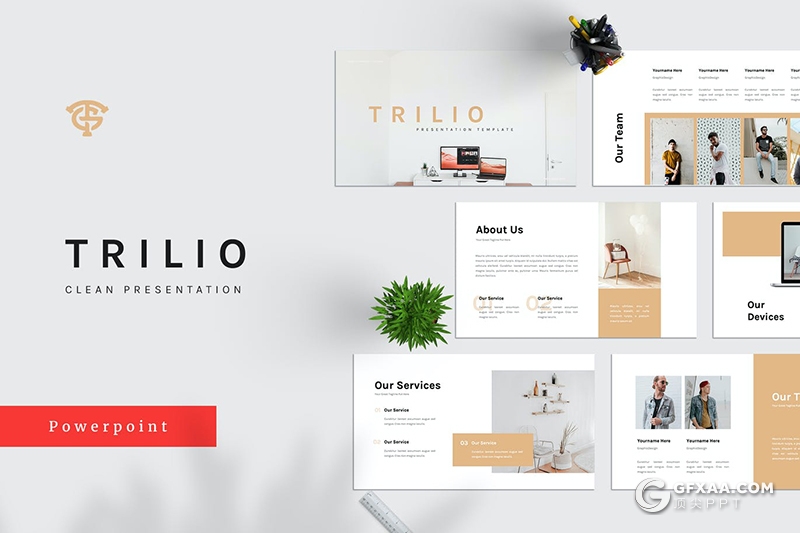 31页极简国外风格时尚服装秀男人装模特写真PPT模板 - 顶尖PPT