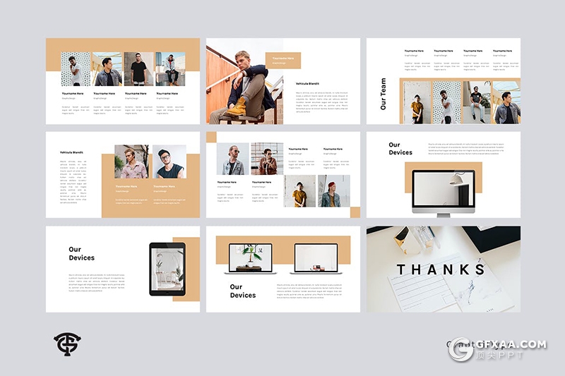 31页极简国外风格时尚服装秀男人装模特写真keynote模板 - 顶尖PPT