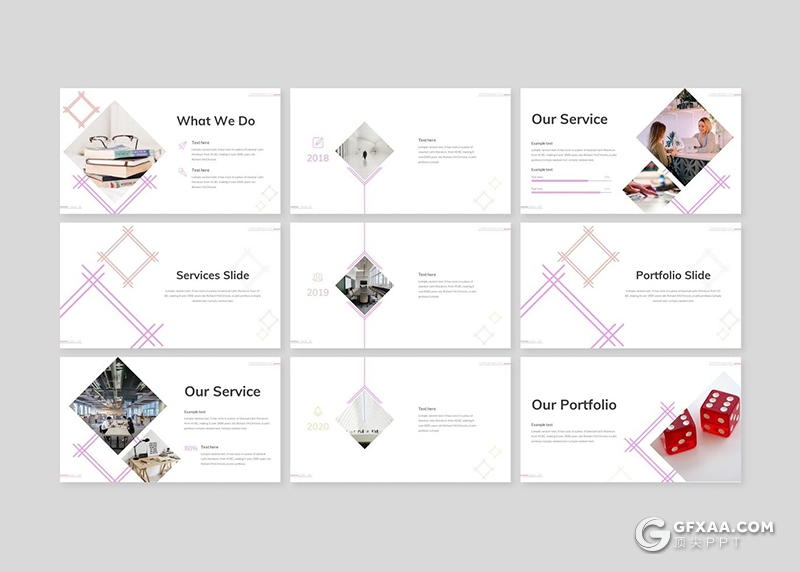 30页线性方框设计简约时尚服装秀模特写真多用途PPT模板5种主题配色 - 顶尖PPT