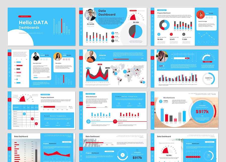 商务数据图形图表PPT模板 - 顶尖PPT