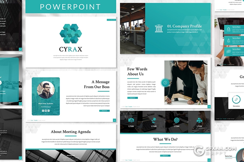 30页扁平化商务会议项目合作共计划总结PPT模板5种主题配色 - 顶尖PPT