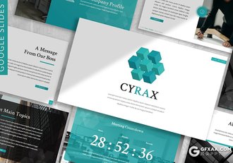 30页扁平化商务会议项目合作共计划总结Google slides模板5种主题配色 - 顶尖PPT