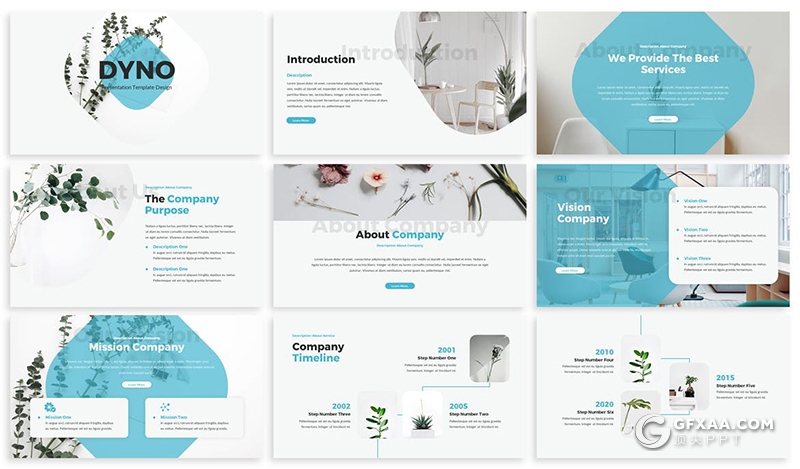 30页简约风格商务工作总结项目汇报多用途国外ppt模板5种主题配色 - 顶尖PPT