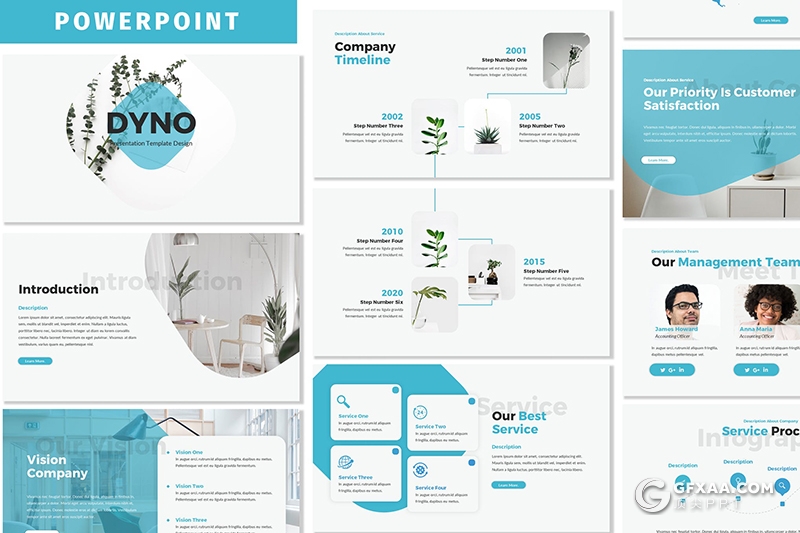 30页简约风格商务工作总结项目汇报多用途国外ppt模板5种主题配色 - 顶尖PPT