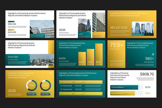 执行情况报告业绩分析方案PPT模板 - 顶尖PPT