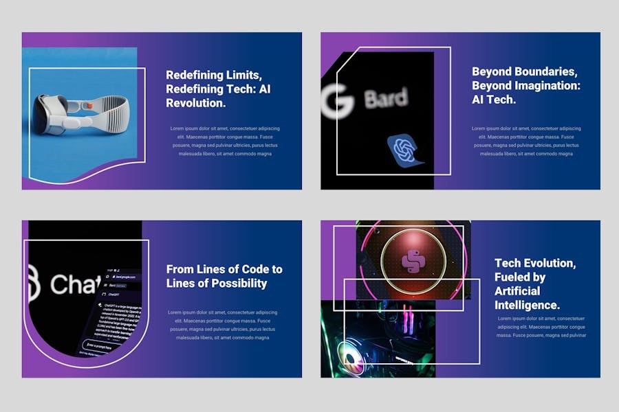 AI机器人人工智能IT技术PPT模板 - 顶尖PPT