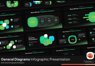 黑色底圆角矩形图形PPT模板 - 顶尖PPT