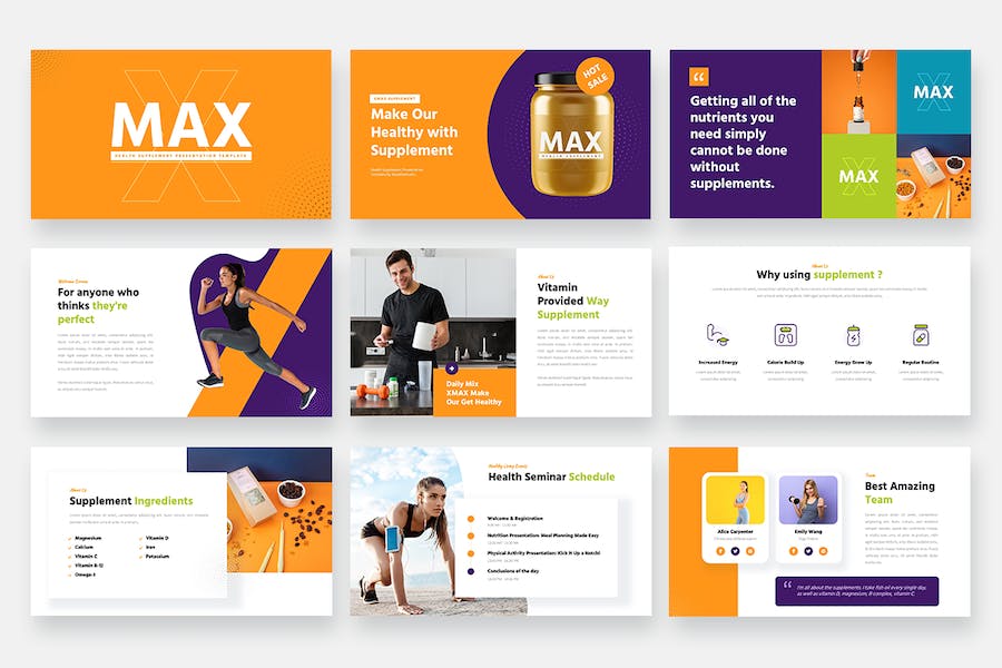 健康锻炼营养补充PPT模板 - 顶尖PPT