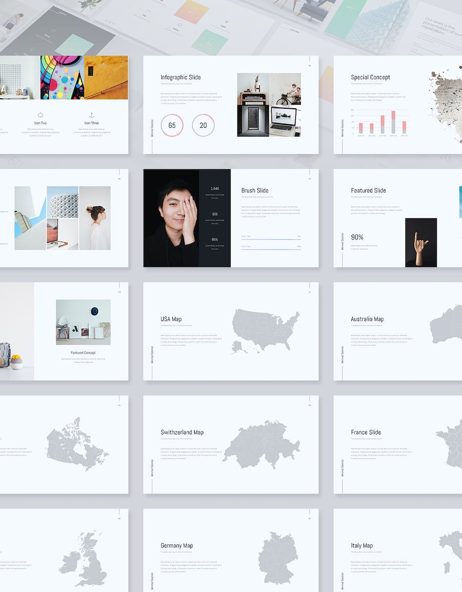 极简风格欧美商务多用途PPT模板 - 顶尖PPT